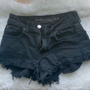 black american eagle distressed shorts